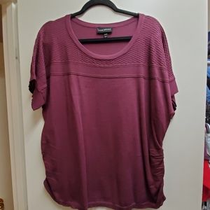 S/S sweater with ruched sides